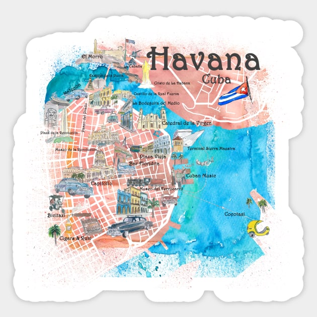 Havana, Cuba Sticker by artshop77